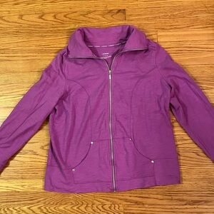 Liz Claiborne Plum Zip-Front Bomber Jacket XL